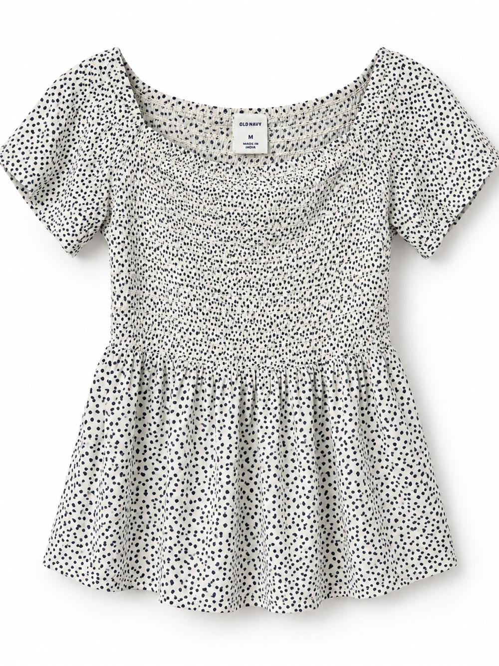 Old Navy Women’s Smocked Polka Dot Peplum Top – Size Medium